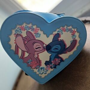 BRAND NEW Loungefly Stitch & Angel Convertible Heart Bag